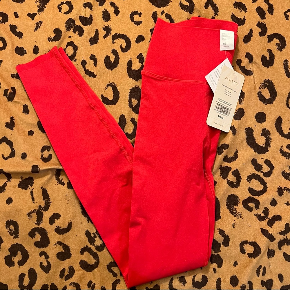 24 HOUR SALE Spicy Red Fabletics Leggings Size Medium - NWT
